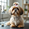 Shih Tzu grooming guide showing a well-groomed Shih Tzu coat and tidy face
