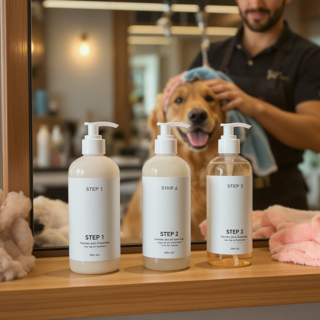 3-phase coat care routine products for dogs and cats