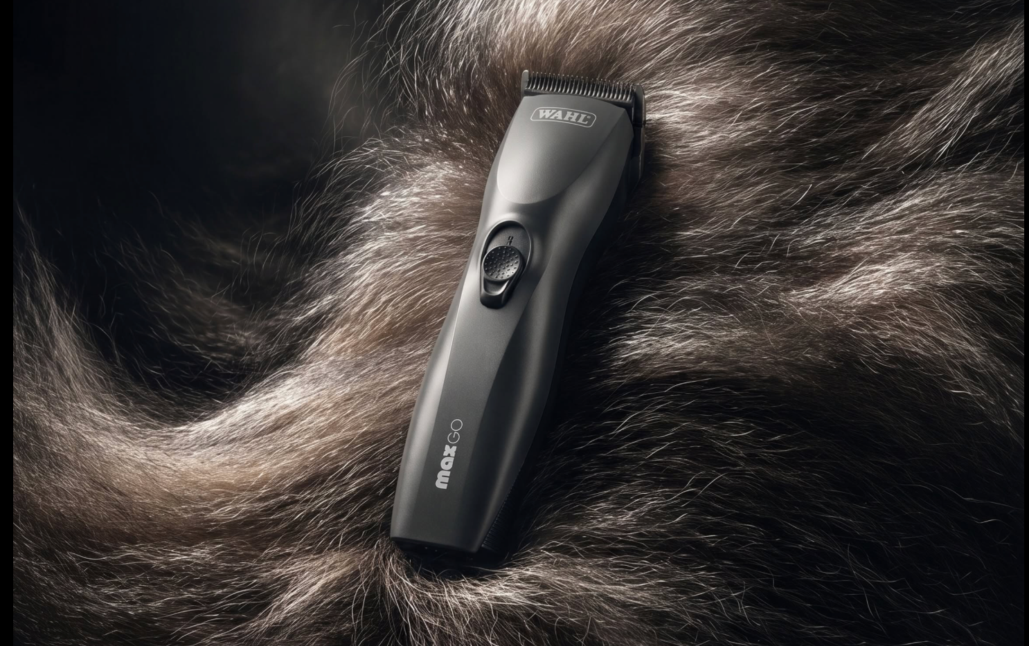 Dog grooming clippers with professional blades and attachment combs for safe coat trimming