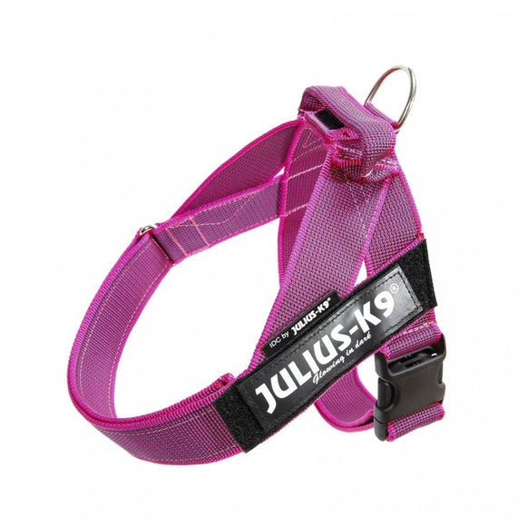 Julius-K9 IDC Color&Gray Belt Harness Pink – Fuchsia Mini-Mini, Adjustable and Durable Design