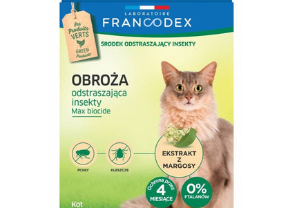 Francodex Repellent Collar – Adjustable Insect Protection for Cats Over 2kg, 43cm Length