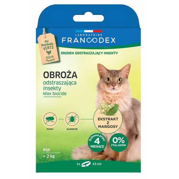 Francodex Repellent Collar – Adjustable Insect Protection for Cats Over 2kg, 43cm Length