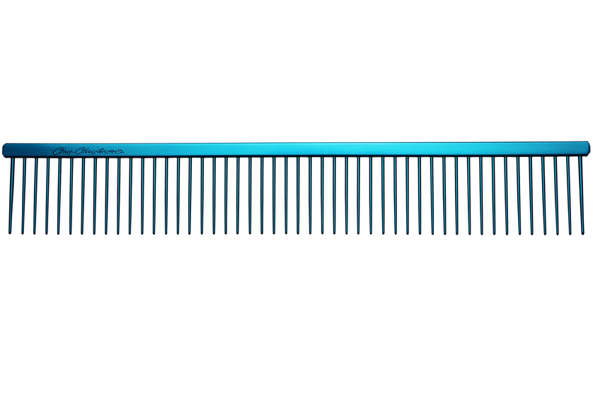 Chris Christensen Poodle Comb 24cm – Large Metal Wide-Tooth Grooming Tool, Purple Finish