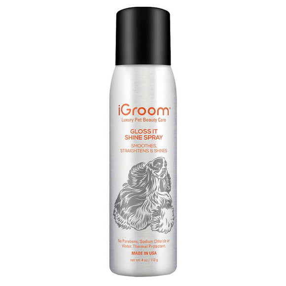 iGroom Straightens & Shines Spray 113g – Polishing, Smoothing Formula for Shiny, Straight Coats