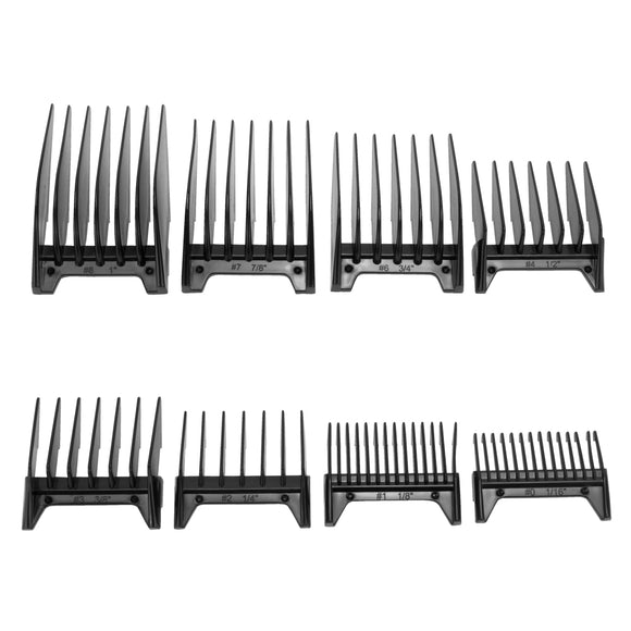 Oster Clipper Attachment Set – 8 Durable Plastic Guide Combs, Precision Cutting Accessory