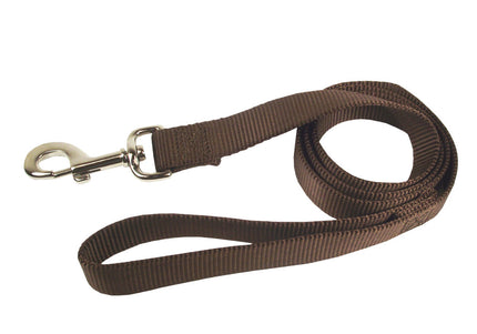 Hamilton Single Thick Leash – Durable 122cm Nylon Lead, 25mm Wide, Brown Color