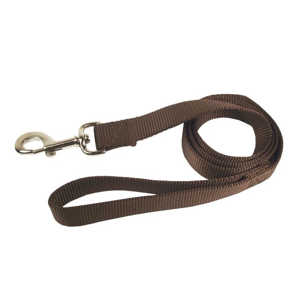 Hamilton Single Thick Leash – Durable 122cm Nylon Lead, 25mm Wide, Brown Color