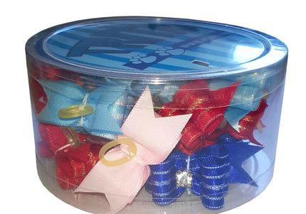 Trim Double Grooming Bows – Decorative Stone Accent, 6 Vibrant Colors, 25 Pack