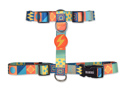 Dashi Terracotta Back Harness – Adjustable Guard Dog Harness, Colorful Mosaic Pattern, Large Size