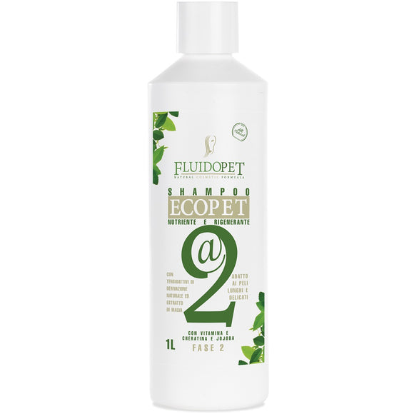 FluidoPet EcoPet @2 Nourishing & Regenerating Shampoo – Biotin, Keratin, Panthenol, Concentrated 1:20 Formula