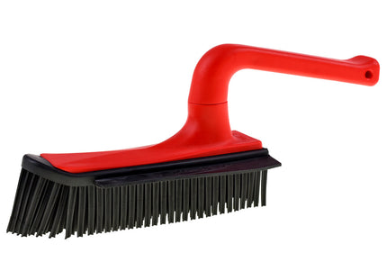 V7 Hand-Held Rubber Brush and Dustpan – Innovative Red Cleaning Duo, Ergonomic Design