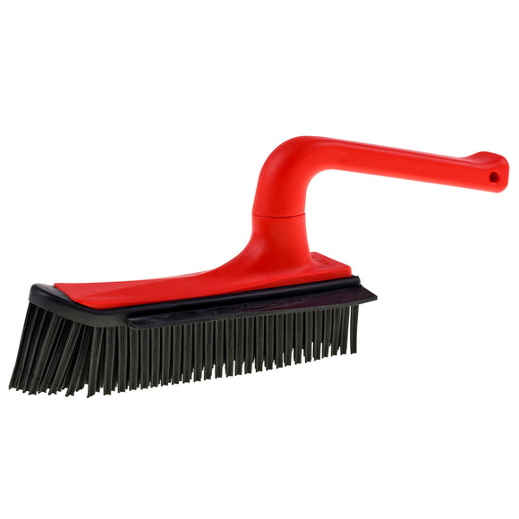 V7 Hand-Held Rubber Brush and Dustpan – Innovative Red Cleaning Duo, Ergonomic Design