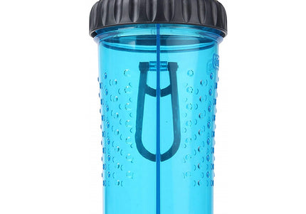 Dexas Snack-Duo Bottle – Dual-Chamber Food and Water Container, Pink, Leakproof Design