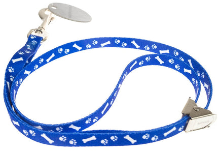 Trim Nylon Grooming Leash – Blue with Ankle and Paw Print, 10mm x 44cm, Durable Design