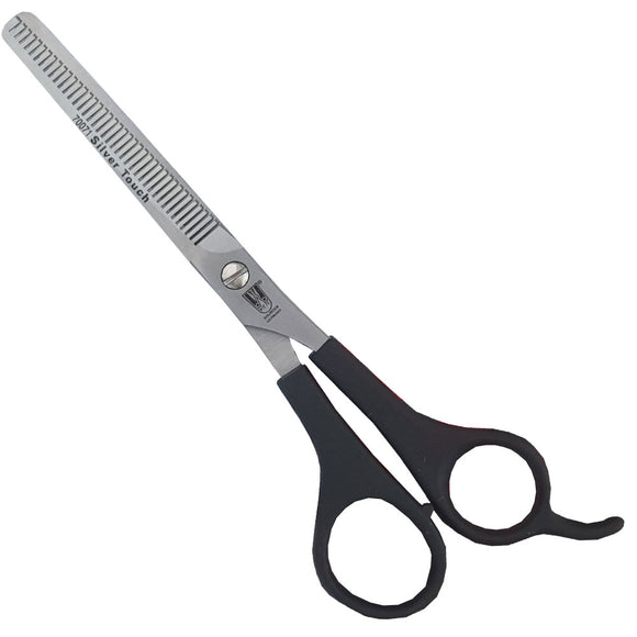 K.R. Witte Silver Touch Thinning Shears 6" – Single-Sided, 34 Teeth, Ergonomic Plastic Handle