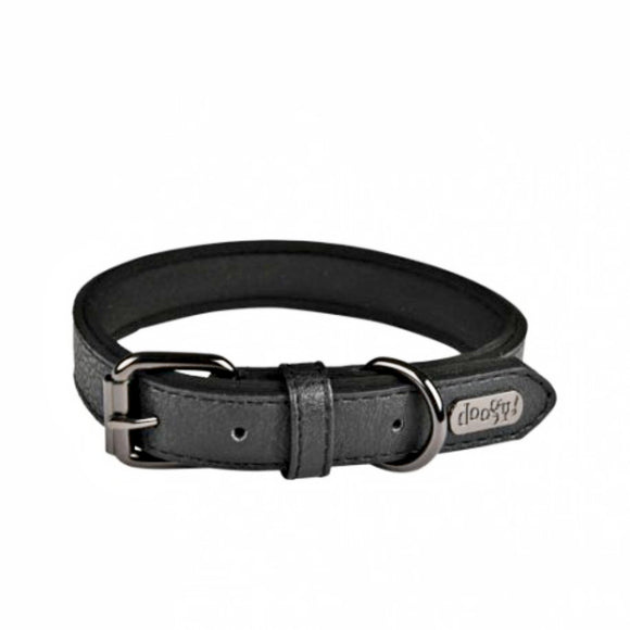 Doogy Classic Eco-Leather Collar – Black, 45cm, Durable and Comfortable Design