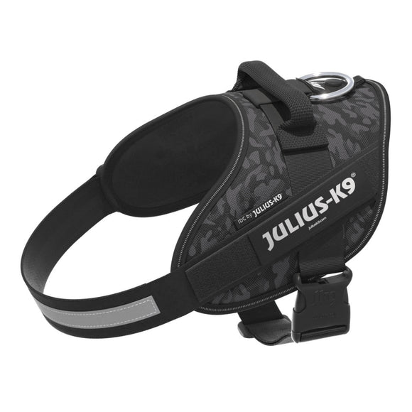 Julius-K9 IDC Powerharness Night Camo – Reflective Black Camouflage Harness, Mini Size