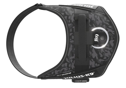 Julius-K9 IDC Powerharness Night Camo – Reflective Black Camouflage Harness, Mini Size