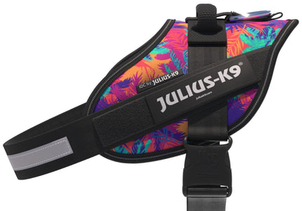Julius-K9 IDC Powerharness Vibe – Reflective Dog Harness, Palm Tree Pattern, Mini Size