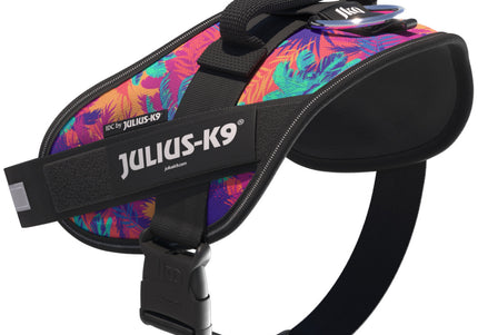 Julius-K9 IDC Powerharness Vibe – Reflective Dog Harness, Palm Tree Pattern, Mini Size