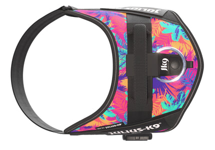 Julius-K9 IDC Powerharness Vibe – Reflective Dog Harness, Palm Tree Pattern, Mini Size