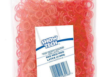 Show Tech Red Latex Rubber Bands – 1000 Pack, 0.8 cm Diameter, Durable and Flexible