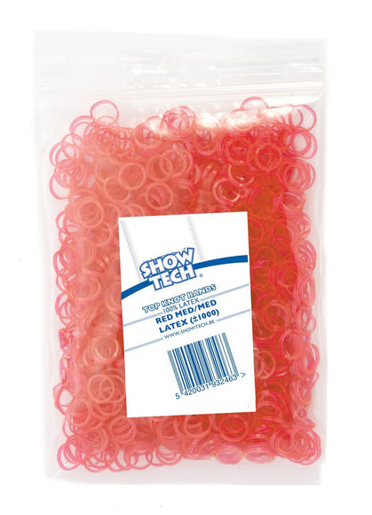 Show Tech Red Latex Rubber Bands – 1000 Pack, 0.8 cm Diameter, Durable and Flexible