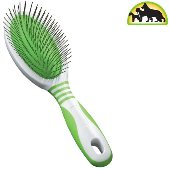 Andis Pin Brush – Oval Grooming Brush with Metal Pins, Medium Size, Gentle Detangling