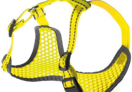 Record Fluo Yellow Mesh Harness – Airy Reflective Dog Harness, XL Size, Lightweight Design