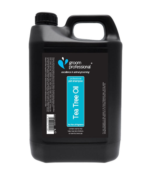 Groom Professional Tea Tree Oil Shampoo – Concentrated Soothing Formula, 1:14 Dilution, 4L