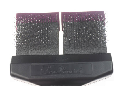Les Poochs Purple Hard Pro Brush 9cm – Original Flexible Head Grooming Brush, Hard Bristles