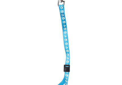 Groom Professional Amoz Pro Nylon Grooming Leash – Blue, 40cm, White Paw Print, 1.5cm Wide