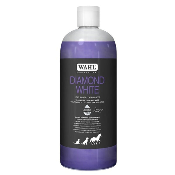 Wahl Diamond White Shampoo – Concentrated Brightening Formula for White and Light Coats, 500ml