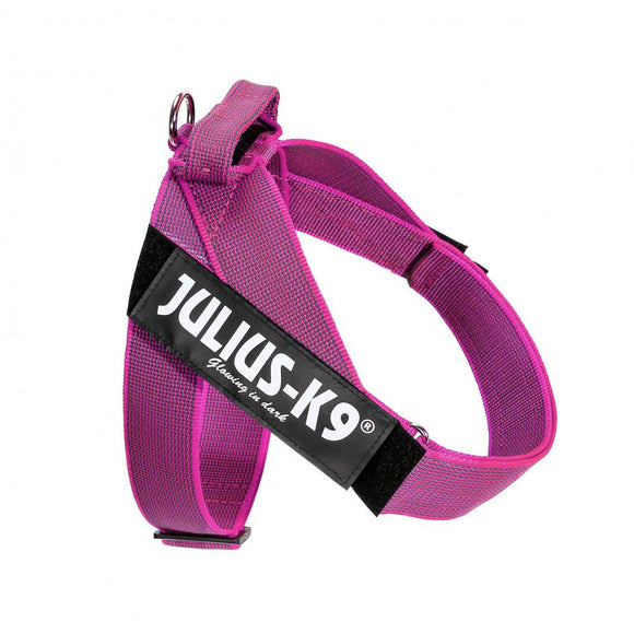 Julius-K9 IDC Color&Gray Belt Harness Pink – Fuchsia Mini-Mini, Adjustable and Durable Design