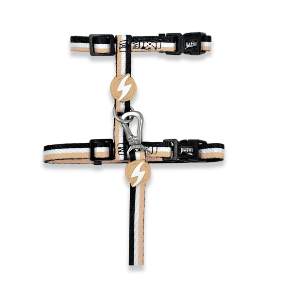 Dashi Stripes Cat Harness and Leash Set – Brown and Black, Comfortable Adjustable Design