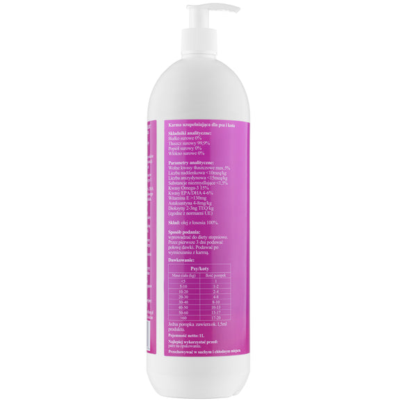 Lovi Food Pure Salmon Oil – Rich Omega-3, EPA, DHA Supplement, 1L Bottle