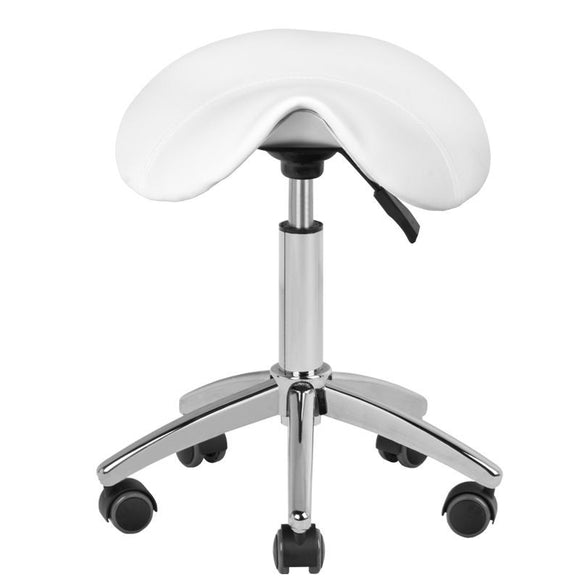 Gabbiano AM 302 Grooming Stool – Ergonomic Profiled Seat, White Finish