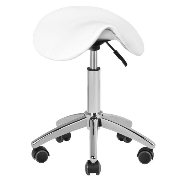 Gabbiano AM 302 Grooming Stool – Ergonomic Profiled Seat, White Finish