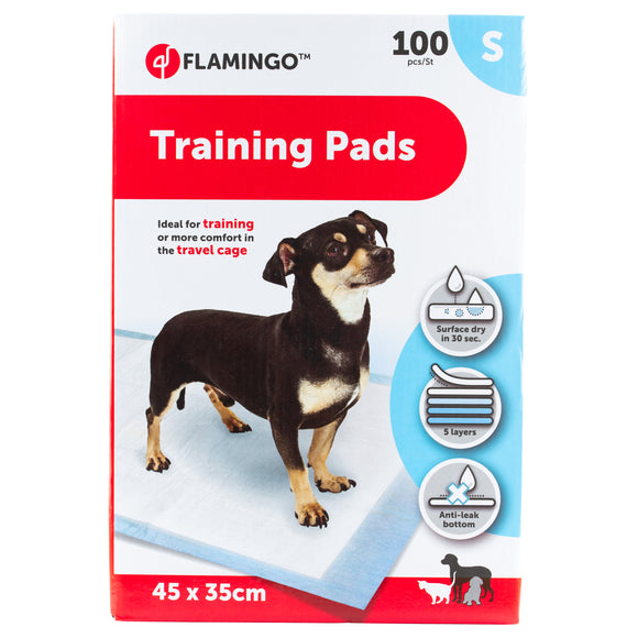 Flamingo Training Pads Small 45x35cm – 5-Layer Absorbent Leak-Proof Pack, 100 Pieces