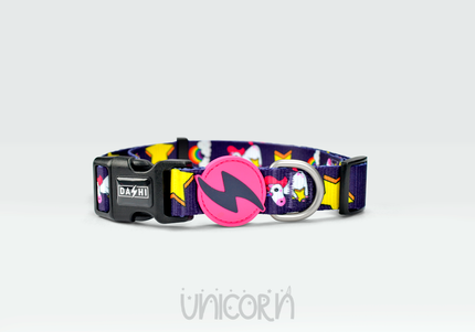Dashi Unicorn Collar – Colorful Medium Dog Collar with Vibrant Unicorn Pattern