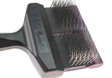 Les Poochs Purple Hard Pro Brush 9cm – Original Flexible Head Grooming Brush, Hard Bristles