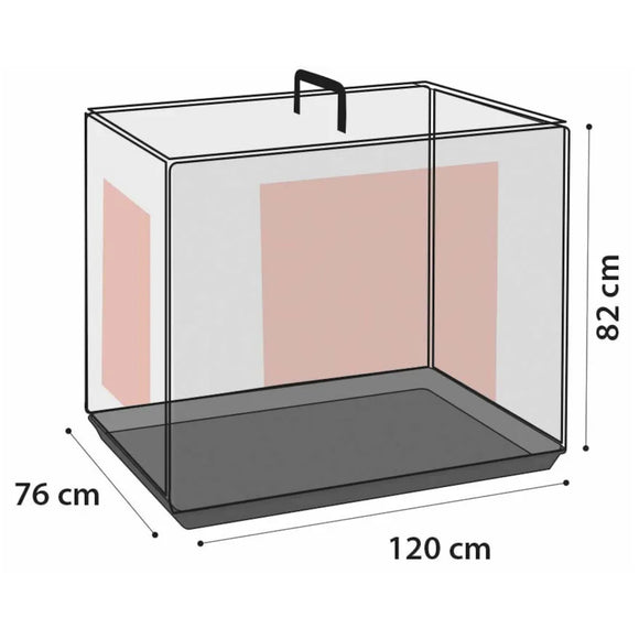 Flamingo Keo Silver Metal Dog Cage XXL – Sturdy Spacious Crate with Secure Latch, 76x120x82cm