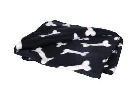 Flamingo Fleece Blanket Bones 150x130cm – Soft Brown Throw with Bone Pattern, Cozy and Durable