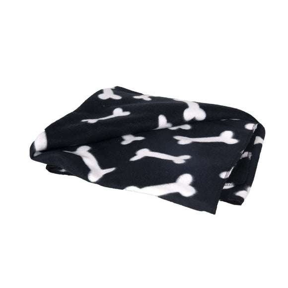 Flamingo Fleece Blanket Bones 150x130cm – Soft Brown Throw with Bone Pattern, Cozy and Durable