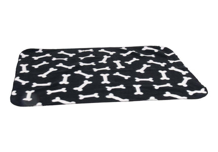 Flamingo Fleece Blanket Bones 150x130cm – Soft Brown Throw with Bone Pattern, Cozy and Durable