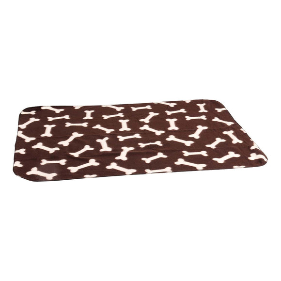 Flamingo Fleece Blanket Bones 150x130cm – Soft Brown Throw with Bone Pattern, Cozy and Durable