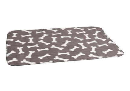 Flamingo Fleece Blanket Bones 100x70cm – Soft Brown Blanket with Bone Pattern, Cozy and Durable