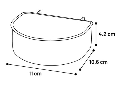 Flamingo Feeding and Drinking Bowl 300ml – Durable Plastic Design, Compact for Cages and Carriers