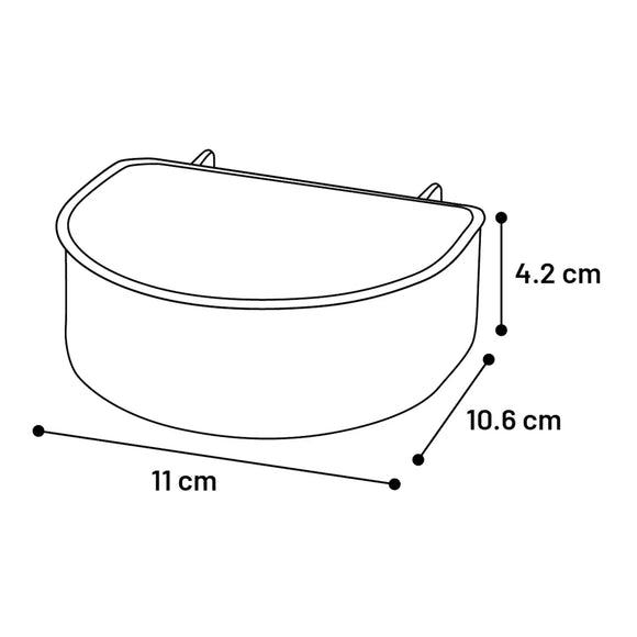 Flamingo Feeding and Drinking Bowl 300ml – Durable Plastic Design, Compact for Cages and Carriers