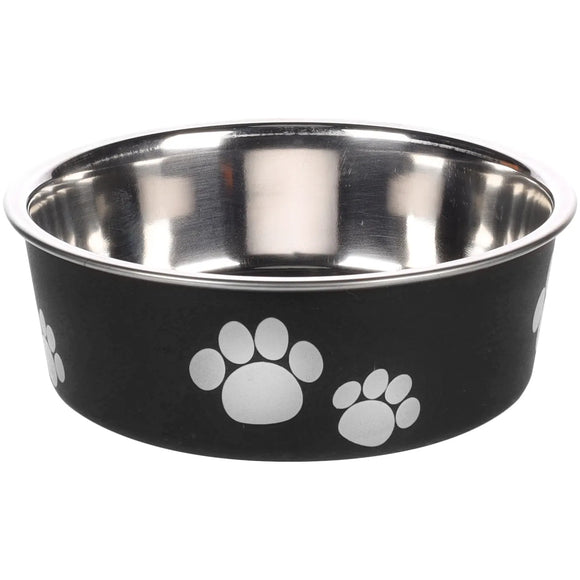 Flamingo Kena Black Bowl – Medium Non-Slip Pet Feeding Dish, Durable Design